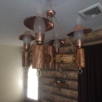 Log chandelier