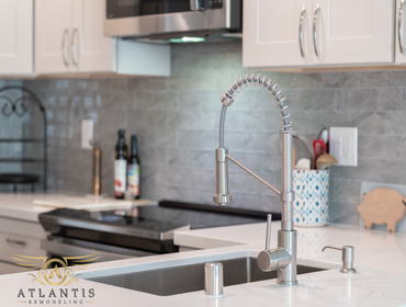 Kitchen Remodel nice modern kitchen
glass subway tile
and grey shaker-style cabinets