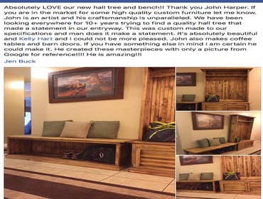 Our Work We take pride in our pieces, whether they are a barn door made of knotty alder wood, or a custom closet that will increase the value of your h