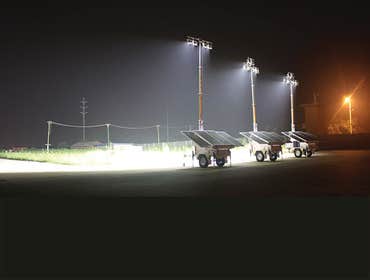 Solar LED light tower trailer