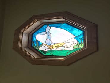 hand built frame, installed