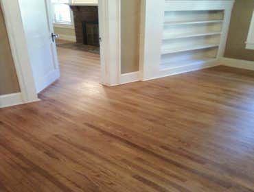 Stewart Residence Red Oak flooring refinish coated with water base polyurethane