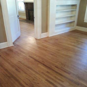 Stewart Residence Red Oak flooring refinish coated with water base polyurethane