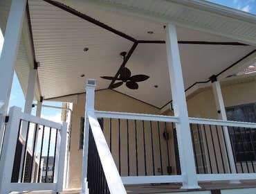 A Covered Pergola This is one of our raised decks that we built. Note that it has both a pergola and a covered deck area, we're proud of this beautiful
