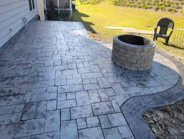 Stamped Concrete with Firepit