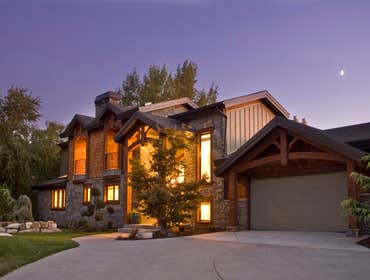 Foothill area exterior facade remodel This was a very dated home from the outside that we modernized and completely rethought bringing in timber accent