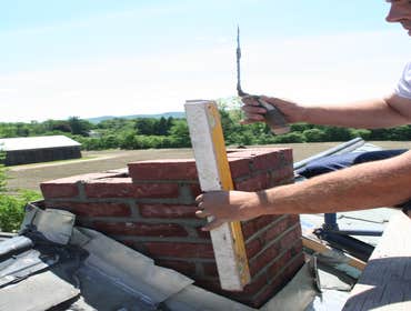 Small Roofline Up Rebuild, Hadley In 2009, Greg rebuilt the chimney from the roofline up on our own home in Hadley, where we happen to have a lovely ro
