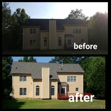 Roof before and after
