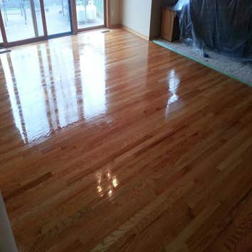 Rossell Custom Wood Floors Project Sanding and refinishing of a dinette.