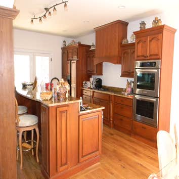 Cherry Kitchen from From Tree To You Custom Carpentry Cherry Kitchen and Buffet with glazed highlights