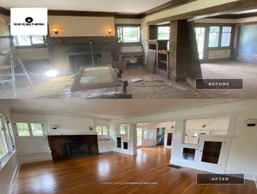 Photos by Bear Island Painting #1 Prep, patch as needed, full prime woodwork, caulk and paint - 2 coats using premium paints.