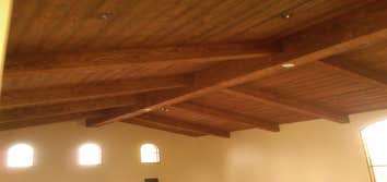 Rancho Santa Fe Custom Home This home featured several decorative ceilings with beams, vaults and curves.