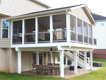 Screened porch addition remodel