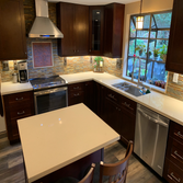 Full Kitchen Remodel with art tile work In this project we did a full kitchen remodel, we did the plans, design, optimized the layout, custom built a b
