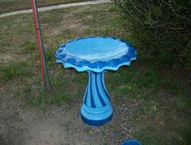 custom painted bird bath
