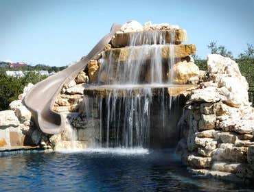 Custom Waterfall and Slide San Antonio Texas