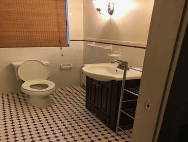 New Granite Bathroom Gutter out full bathroom, Re-Direct toilet and stand up shower... install new housing light new electrical new plumbing, new heati