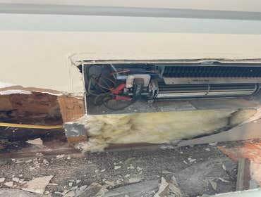 Water Mitigation This project was a roof leak the photos show initial inspection to post demo.