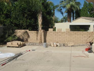 75632 Painted Desert Dr Exterior Demolition and Rebuild. Block wall and Stucco.