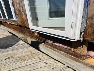 Rotten Rim Joist and Framing Repair Under Exterior Door in Oak Island NC | RGR Construction and Roofing, LLC