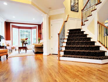 Open entryway floor and stairs