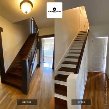 Photos by Bear Island Painting #1 Prep, patch as needed, full prime woodwork, caulk and paint - 2 coats using premium paints.
