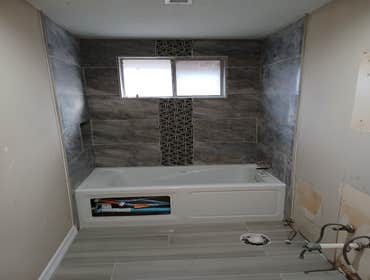 Bathroom tile install