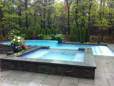 Patricks Pools Photos Patrick's Pools Inc is a swimming pool contractor serving Eastern Long Island. We specialize in elite gunite and vinyl pool insta