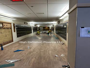 Photos by High Definition Flooring LLC #1 Commercial Project
Installed Kardean commercial Floor coverings
-13,000 Approx Sq Ft
Prep:
Subfloor Machine