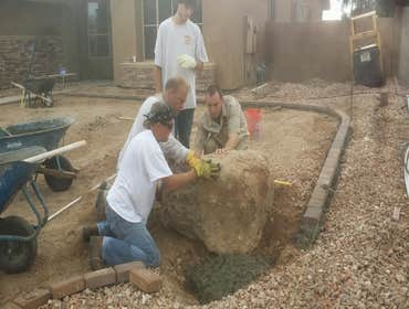 surface boulder concrete set