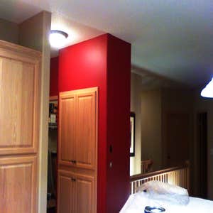 Benjamin Moore Custom Red accent wall