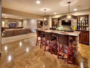 Basement Bar and Living
