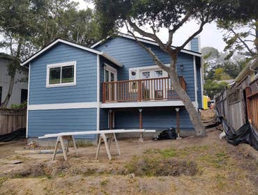 Rear elevation of new home in progress.