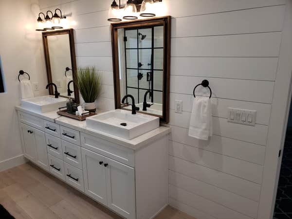 Pasadena Bathroom Remodel – Double Vanity & Custom Lighting