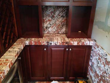 Wine Room Tiled wine room with 2"x4" brick pavers.