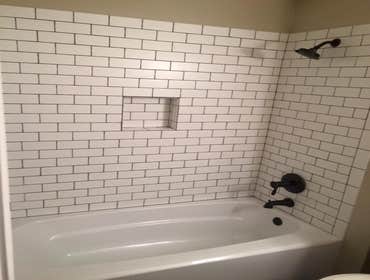 main bathroom tile finished