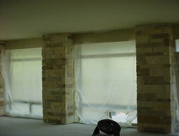 masonry columns in living