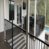 Raised deck with railing