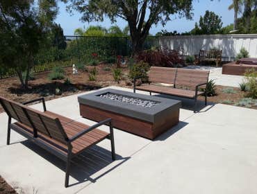 IPE skirt & Basalt Fire pit