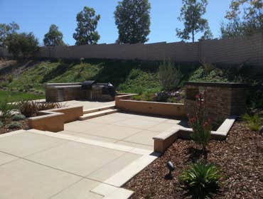 Colored concrete patio