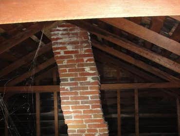 Project photos from Echols Home Inspections Old Knob n Tube wiring.
Damaged Electrical Panel
Slight Water Intrusion
Beer Can Hot Water Heater Flue (N