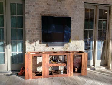 Custom Cedar Cabinet to hold Television equipment