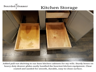 Heavy-duty pull-out shelves for base kitchen cabinets