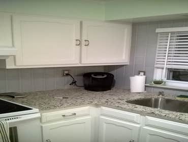 whole house remodel Kitchen remodel, resurfaced cabinets, tile backsplash, new vinyl plank flooring (click together), new custom toe kicks, transition 