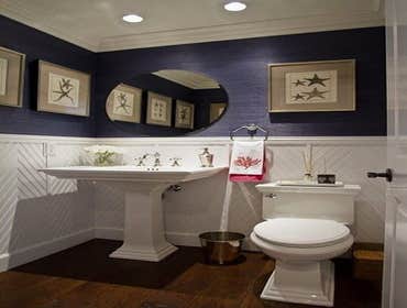 Half Bath with a pop of color
