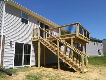 Pressure Treated deck & rails with aluminum pickets