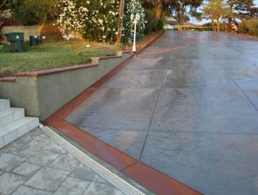 Stamped concrete with borders