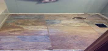 Ceramic floor in bathroom
