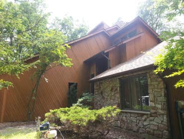 Wooden siding after