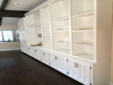 Interior painting- entertainment cabinet painting